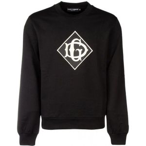 Dolce & Gabbana, Sweatshirts & Hoodies, Heren, Zwart, S, Katoen, Zwart Colorblock Funnel Sweatshirt