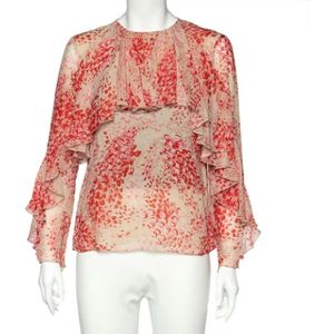 Giambattista Valli Pre-owned, Pre-owned, Dames, Roze, M, Tweed, Pre-owned Silk tops