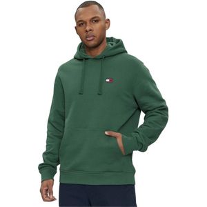 Tommy Jeans, Sweatshirts & Hoodies, Dames, Groen, S, Katoen, Slim Fit Logo Print T-Shirt