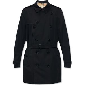 Burberry, Mantels, Heren, Zwart, S, Katoen, Katoenen trenchcoat