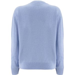 MC2 Saint Barth, Truien, Dames, Blauw, M, Wol, Cashmere Blend Wool Crew Neck Pullover