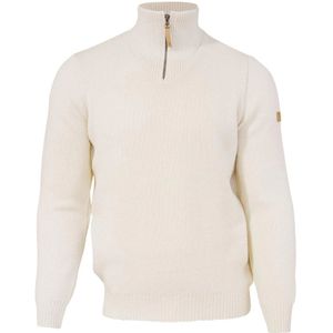 Ivanhoe trui NLS Elm Natural white half zip - 100% zuivere ongeverfde wol