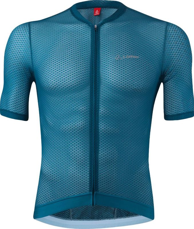 Loeffler fietsshirt korte mouwen M Bike Jersey FZ Cool Air Blue Coral - Blauw