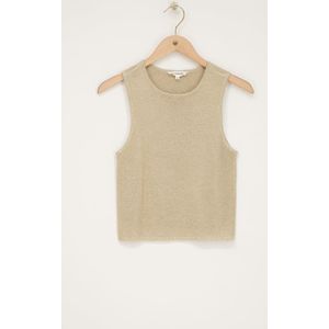 Beigefarbenes Lurex-Stricktop