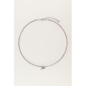 Sunrocks lilafarbene Kordel-Kette mit Amor-Herz
