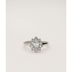 Vintage Ring mit transparenten Strasssteinen