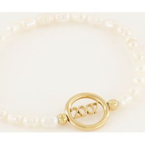 Armband Jahreszahl Süßwasserperlen