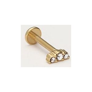 Iconic Ohrpiercing mit drei Strasssteinen