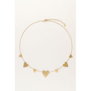 Minimalistische Kette mit großen und kleinen Herzen