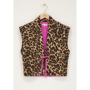Weste mit Leopardenmuster und pinker Schleife