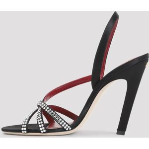 Valentino Garavani Sandalen - Black Viscose Sandals in zwart