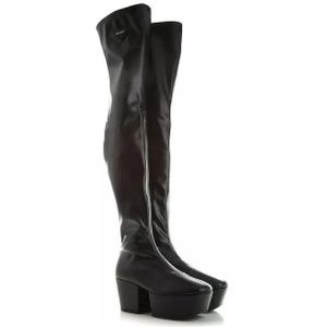 Prada Boots - Leather Platform Boots in zwart