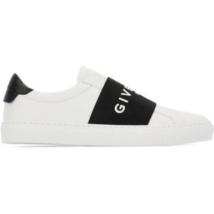 Givenchy Low-Top Sneakers - Slip-On Sneakers With Black Band Logo Detail in wit