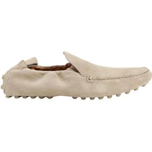 - Neutral Suede Loafers in beige