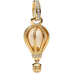 Pandora Charms - Air balloon 14k gold-plated dangle with glittery t in gold