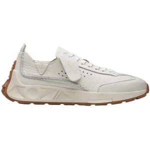 Clarks Low-Top Sneakers - Ice White Leather Craft Speed ​​Sneakers in wit