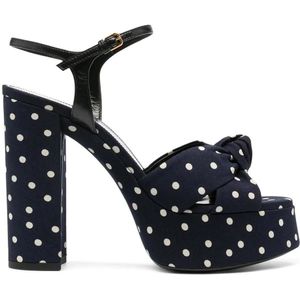 Saint Laurent Sandalen - Bianca Polka-Dot Sandals in zwart