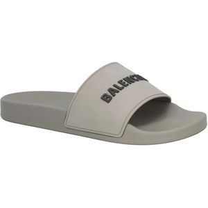 Balenciaga Sandalen - 3D Logo Rubber Pool Slide Sandal in grijs