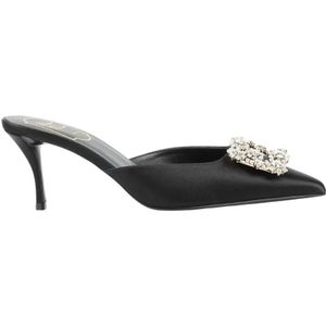 Roger Vivier Slippers & Mules - Flower Strass 65 Mules in zwart