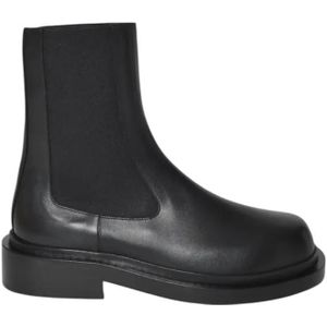 Jil Sander Boots - Chunky Sole Ankle Boot With Elastic Side Panels in zwart
