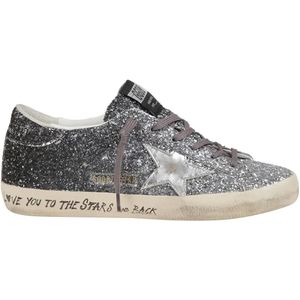 Golden Goose Low-Top Sneakers - Silver Leather Sneakers in zilver