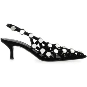 The Attico Sandalen - Slingback "Grid" in zwart