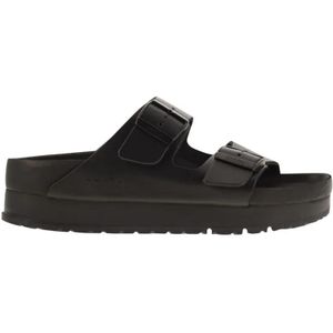 Birkenstock Sandalen - Arizona Platform - Slipper With Leather Buckles in zwart