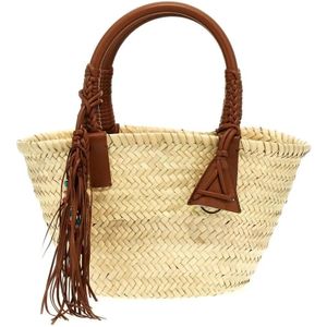 Alanui Clutches - 'Icon Palm Leaf Small' Handbag in beige