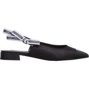 Karl Lagerfeld Ballerinas - Kerrie Ribbed Sling in zwart