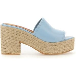 Moschino Sandalen - Denim-Inspired Slide Sandals With Espadrille-Style in blauw
