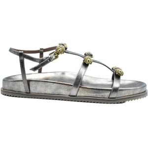 KURT GEIGER LONDON Sandalen - Brown Lace-Up Shoes With Refined Design in grijs