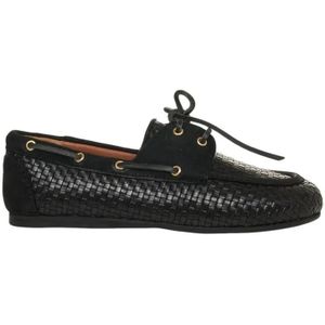 - Britney' Leather Loafers in zwart