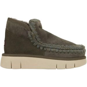 Mou Boots - Moccasin-Inspired Ankle Boots With Whipstitch Deta in grijs