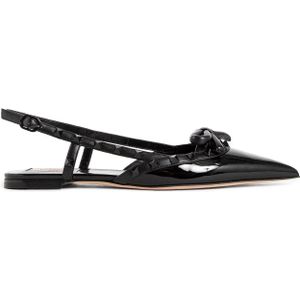 Valentino Garavani Loafers - Rockstud Bow T.05 Ballerina in zwart