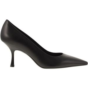 Stuart Weitzman Hoge hakken - Pointed-Toe Leather Décolleté With Retro Heel in zwart