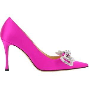 Mach&Mach Hoge hakken - Double Bow Satin Pumps in roze