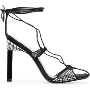 The Attico Sandalen - Adele 105Mm Crystal-Embellished Sandals in zwart