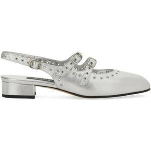 Carel Paris Hoge hakken - "Queen" Mary Jane Slingback in zilver