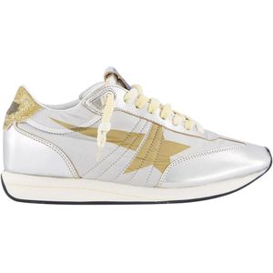 Golden Goose Low-Top Sneakers - Dames Running Marathon Metallic in staalgrijs