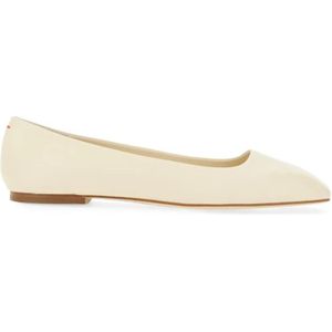 - "Ida" Dancer Nappa Leather Flats in wit