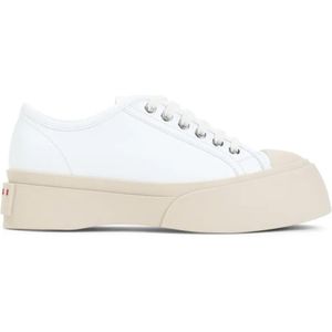 Marni Low-Top Sneakers - Pablo White Calf Leather Sneakers in wit