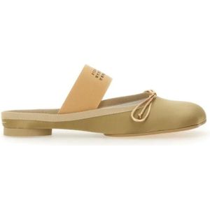 - Slip-On Ballerina Shoes With Decorative Bow in beige