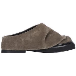 The Attico Slippers & Mules - "Mini Robin" Mules – Taupe Suede in beige