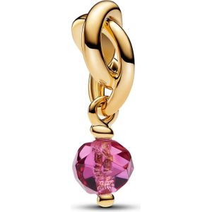 Pandora Charms - Faceted Pink Eternity Circle Dangle Charm in pink