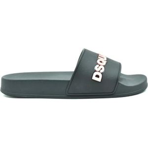 Dsquared2 Sandalen - Contemporary Black Slides With Contrasting Raised in grijs