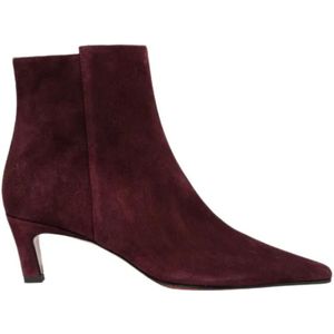 Roberto Festa Boots - Burgundy Suede Ankle Boots With Elegant Silhouette in rood