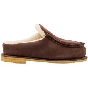 J.W.Anderson Slippers & Mules - Brown Suede Mules With Cozy Fur Interior And Embos in bruin