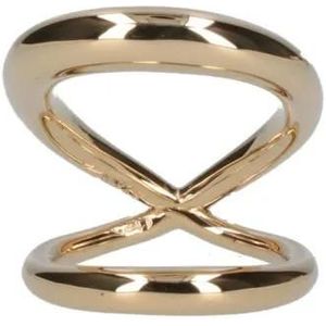 Charlotte Chesnais Ringen - Double-Band Gold Ring With X-Shaped Crossbar in multi