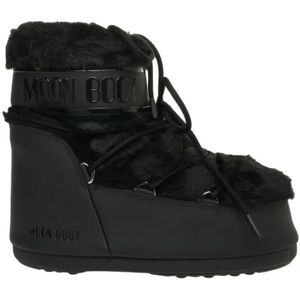 Moonboot Boots - Iconic Faux Fur Ankle Boots With Lace-Up Detail in zwart