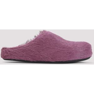 Marni Slippers & Mules - Prune Violet Calf Hair Fussbett Mules in paars